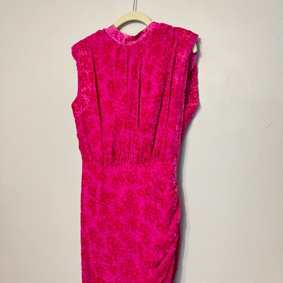 VERONICA BEARD Kendall Velvet Burnout Asymmetrical Dress - Picture 4 of 13